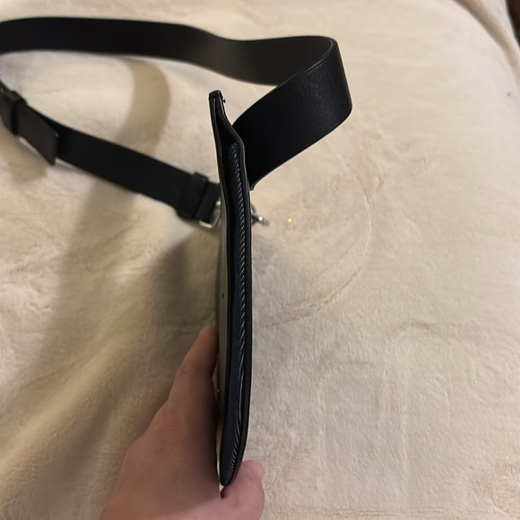 Theory Post Saddle Leather and Denim Waist/Hip/Belt Bag - Picture 6 of 13